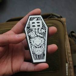 Parche PVC 3D fantasma táctico para ropa y mochila