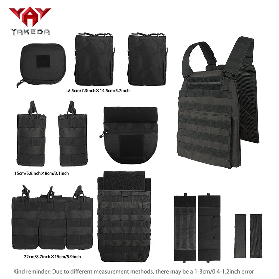 Chaleco táctico modular YAKEDA con panel de velcro y bolsa desmontable - imagen 2