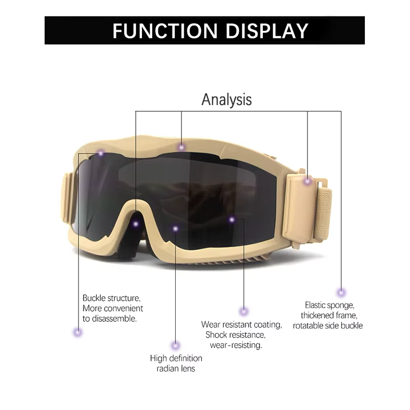 Gafas tácticas 3mm para combate - a prueba de explosiones y caza - imagen 2