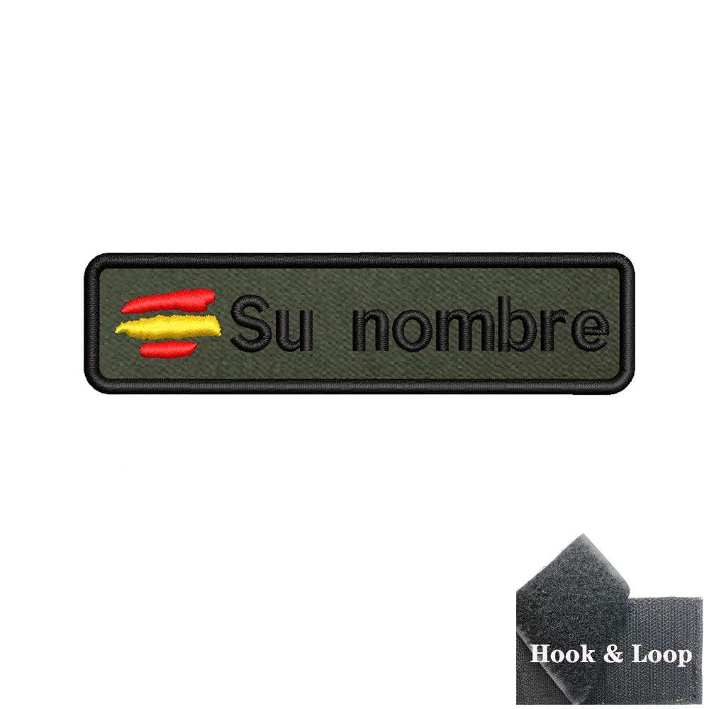 Parche táctico verde militar con nombre personalizado – Insignia de rayas - imagen 5