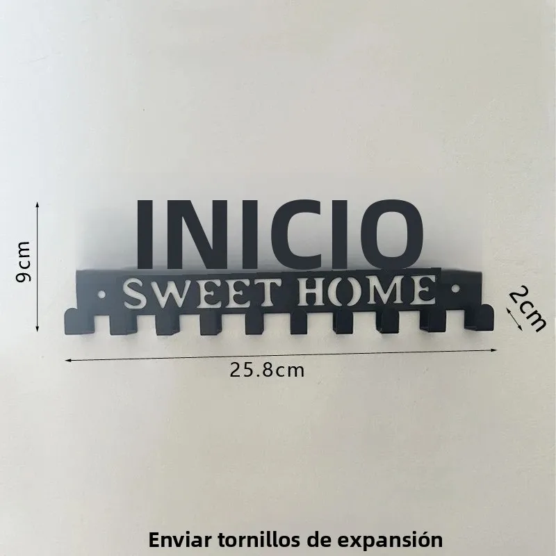 Colgador de llaves pared metálico con ganchos para sombreros - imagen 5