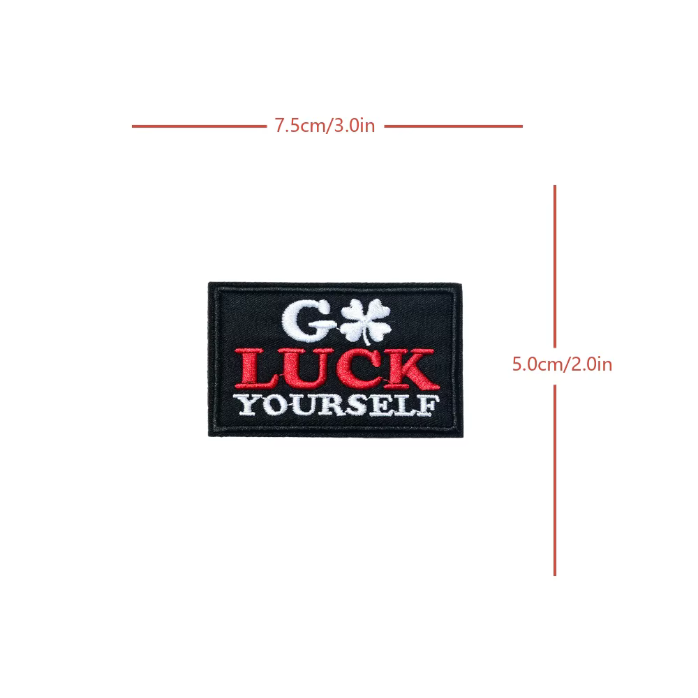 Parche bordado Luck Yourself – Táctico con velcro para mochila MOLLE - imagen 3