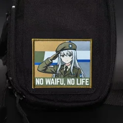 Parche táctico moral con velcro No Waifu, No Life para mochila