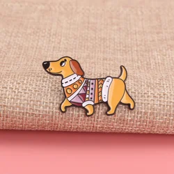 Broche insignia perro salchicha bordado para chaqueta