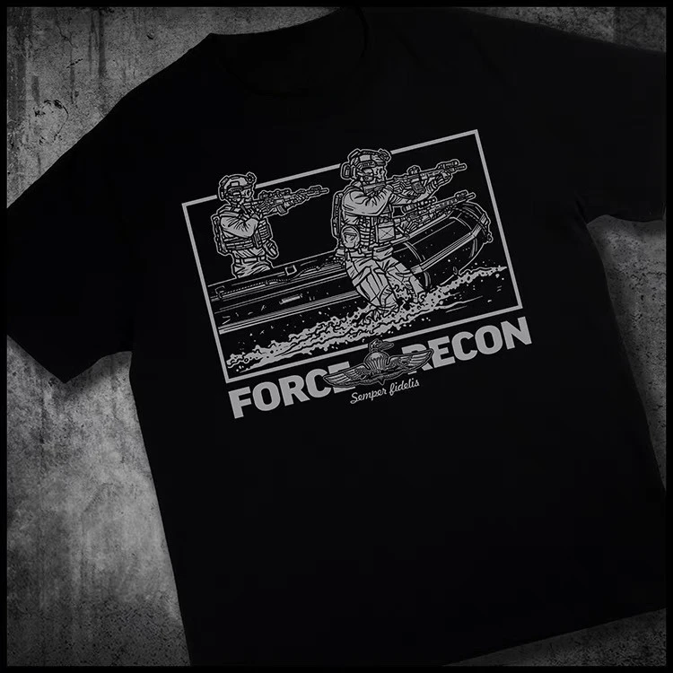 Camiseta militar hombre algodón puro estampado táctico Marines - imagen 4