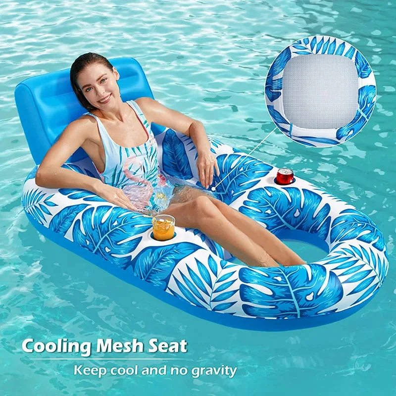 Sillón flotante inflable con respaldo