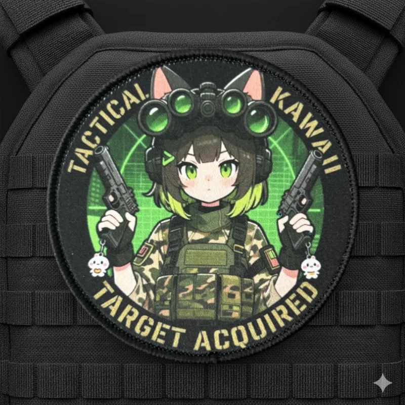 Parche táctico gancho y bucle chica gato anime para brazalete