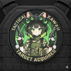 Parche táctico gancho y bucle chica gato anime para brazalete