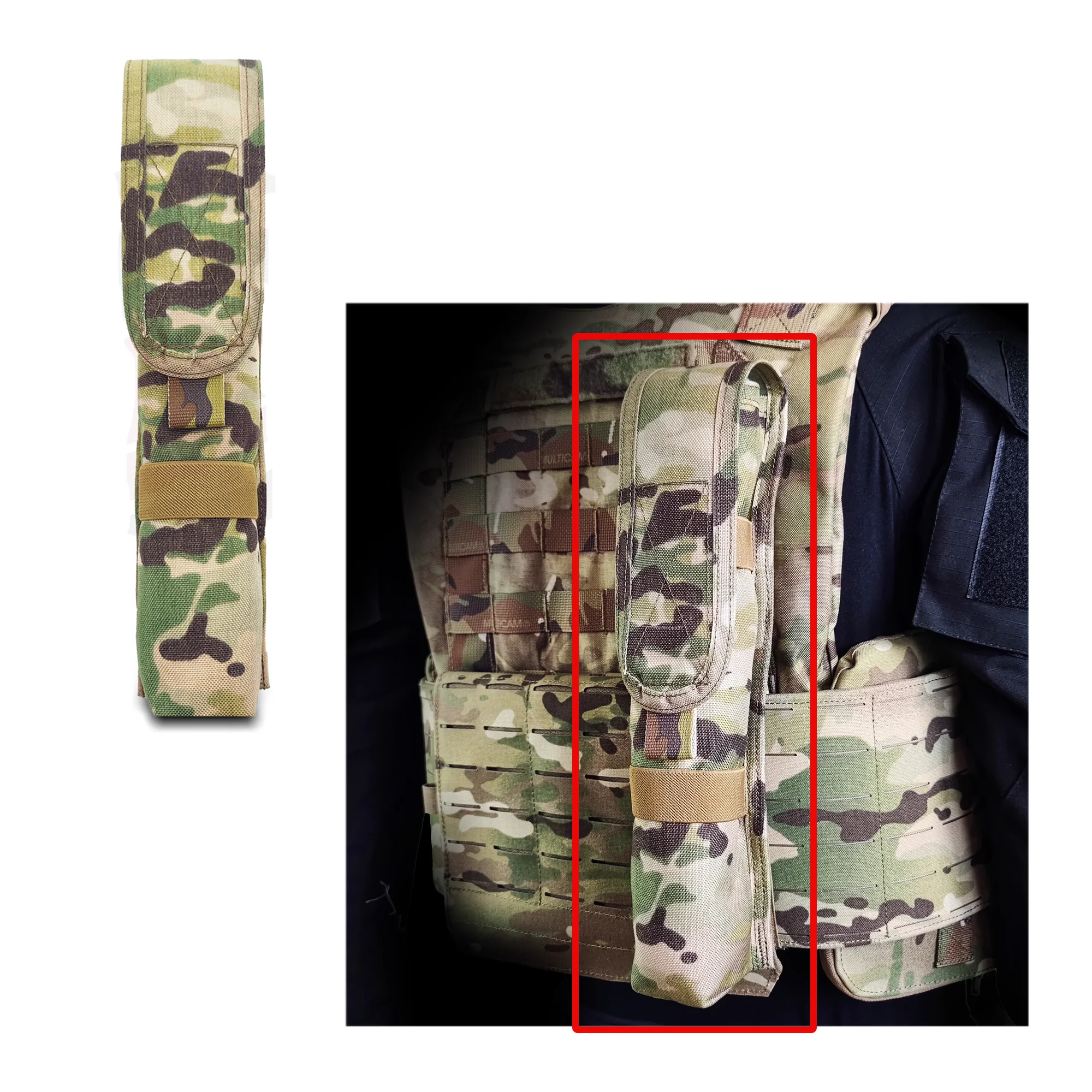 Bolsa táctica vertical MOLLE ripstop – Almacenamiento modular caza - imagen 5