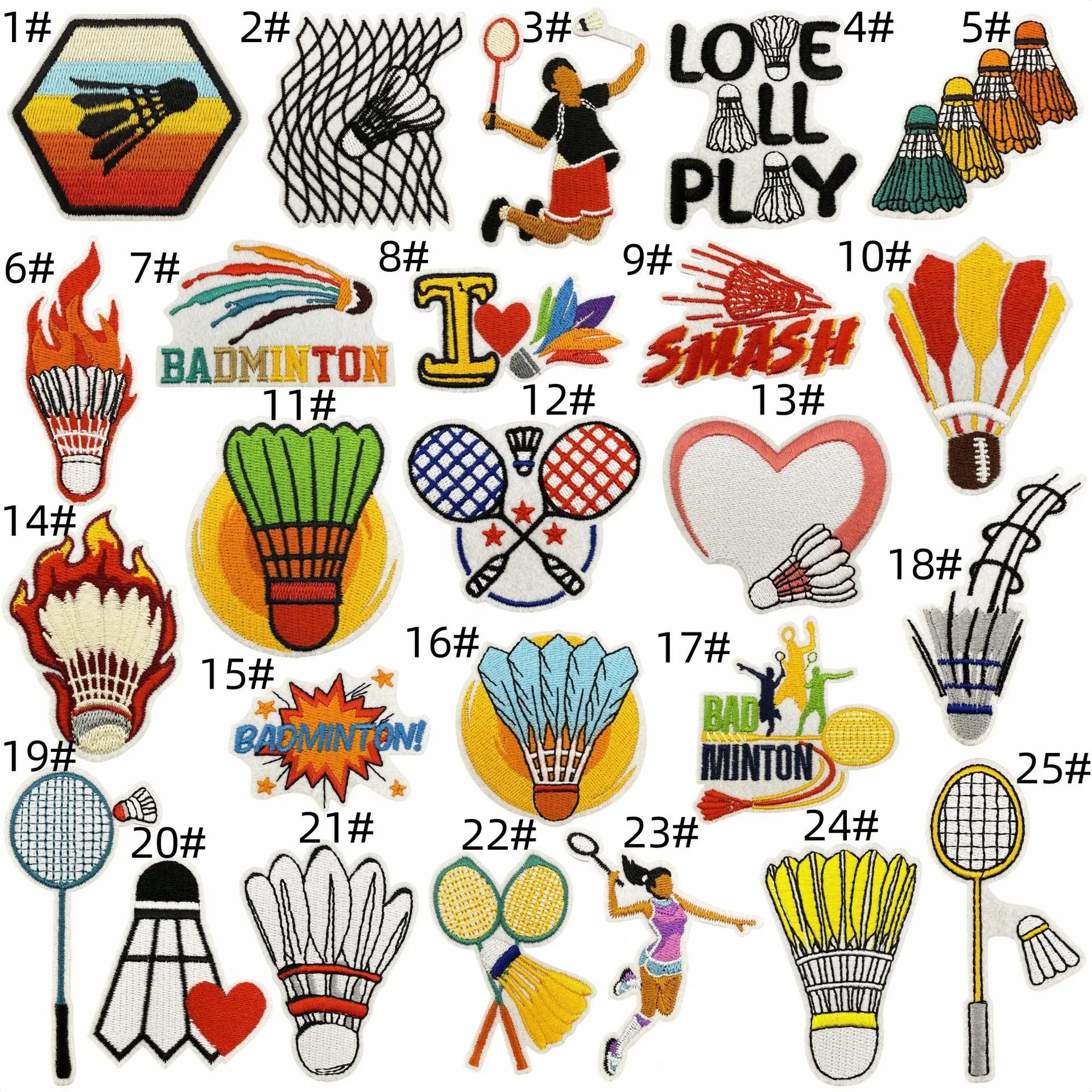 Parche bordado con motivo de bádminton Love