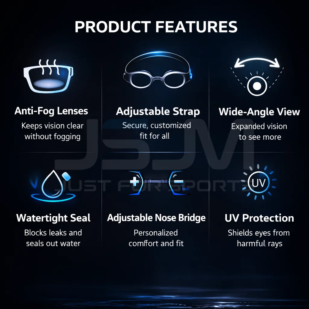 Gafas de natación premium con estuche rígido