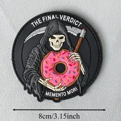 Parche táctico PVC MEMENTO MORI calavera donut con gancho bucle