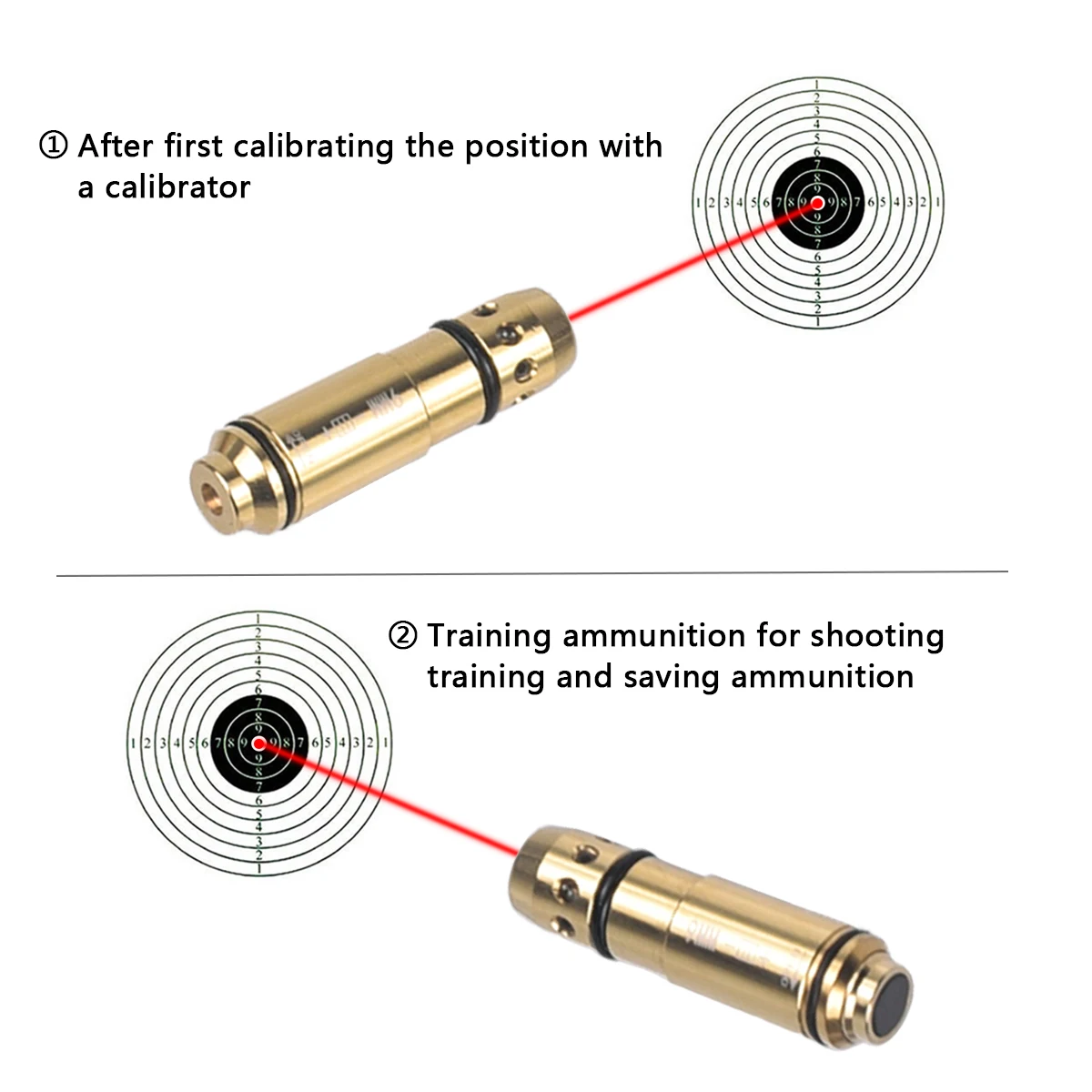 Caza Boresighter láser 9mm .40 S&W .223 Remington G17 G19 G43 - imagen 2