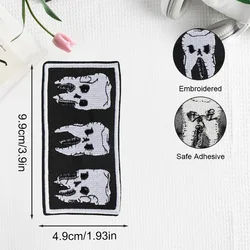 Parche termoadhesivo gótico punk esqueleto dental para ropa y gorras