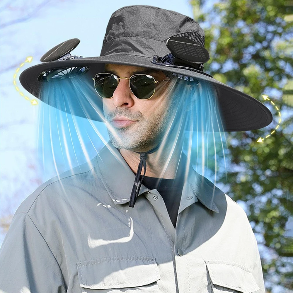 Sombrero con ventilación solar para exterior