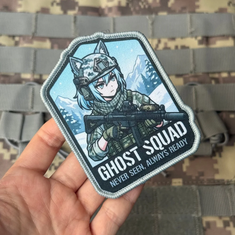 GHOST SQUAD Parche táctico velcro gancho y bucle impreso