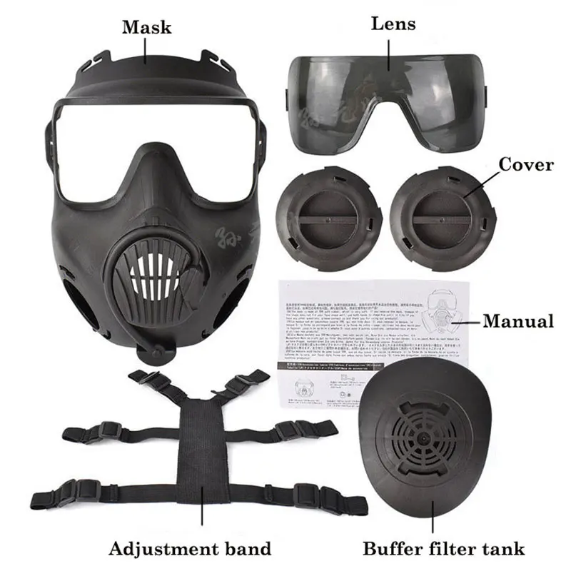Máscara táctica full face con ventilador y filtros airsoft - imagen 4