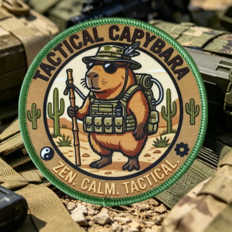 Parche capibara explorador a scratch para brazaletes y mochila - imagen 2