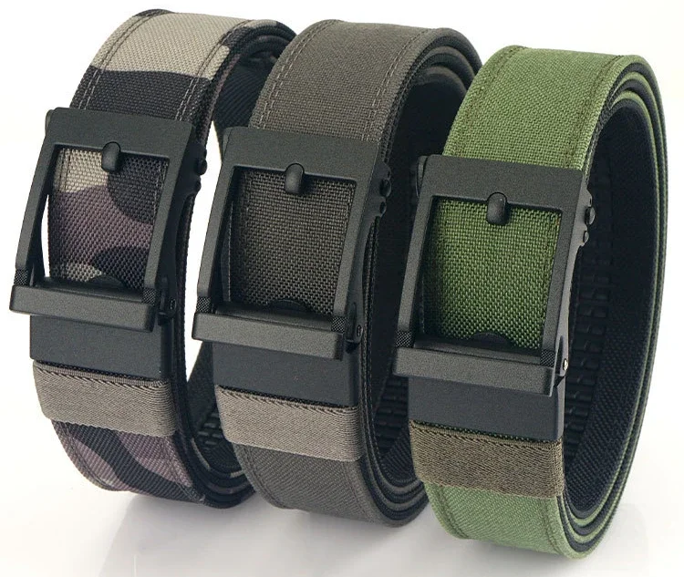 Cinturón táctico de nylon con hebilla automática para hombre