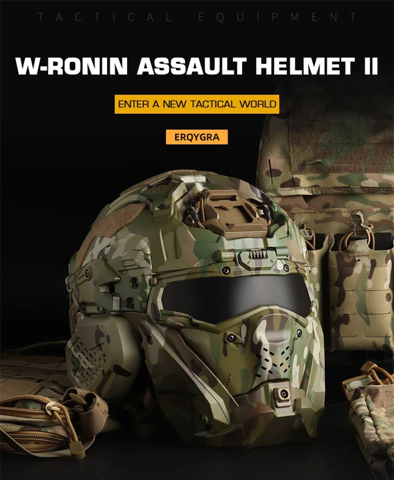 Casco táctico con diseño de asalto