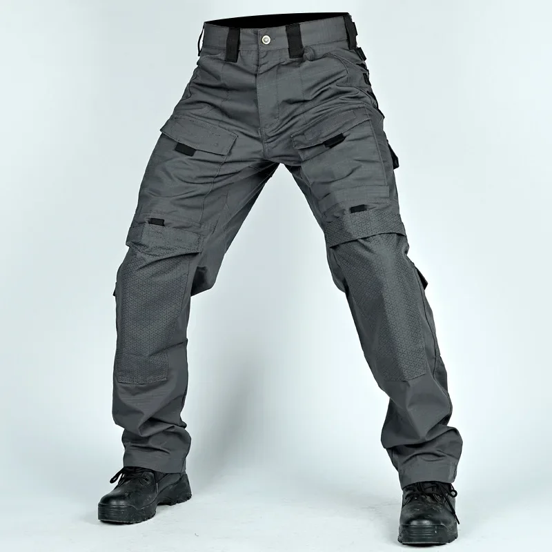 Pantalones cargo tácticos hombre MOLLE multibolsillos resistentes - imagen 5