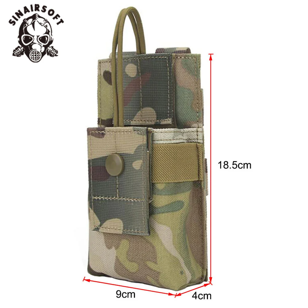 Bolsa táctica Molle SINAIRSOFT para walkie-talkie con sistema de montaje