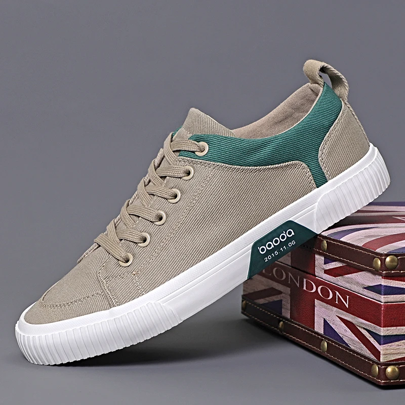 Zapatos de lona hombre con cordones transpirables ligeros suela suave - imagen 3