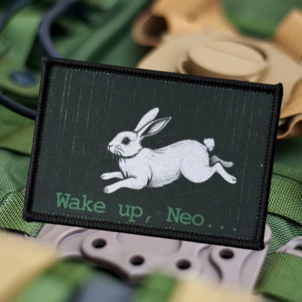 Parche táctico moral Follow White Rabbit Wake Up Neo – gancho y bucle - imagen 5