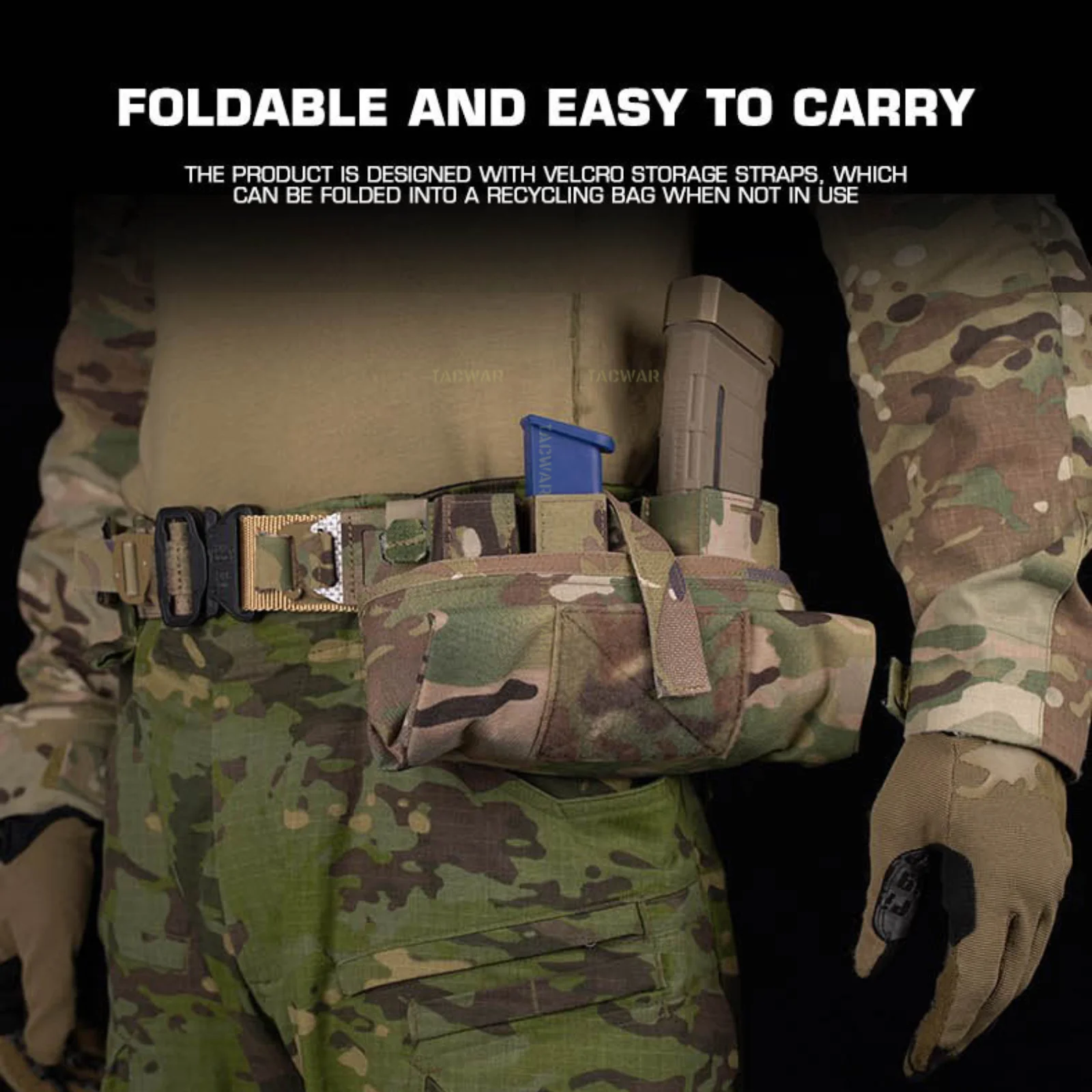 Bolsa táctica enrollable para cargadores Airsoft con correas