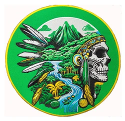 Parche bordado segador de almas calavera guitarra con alas espalda