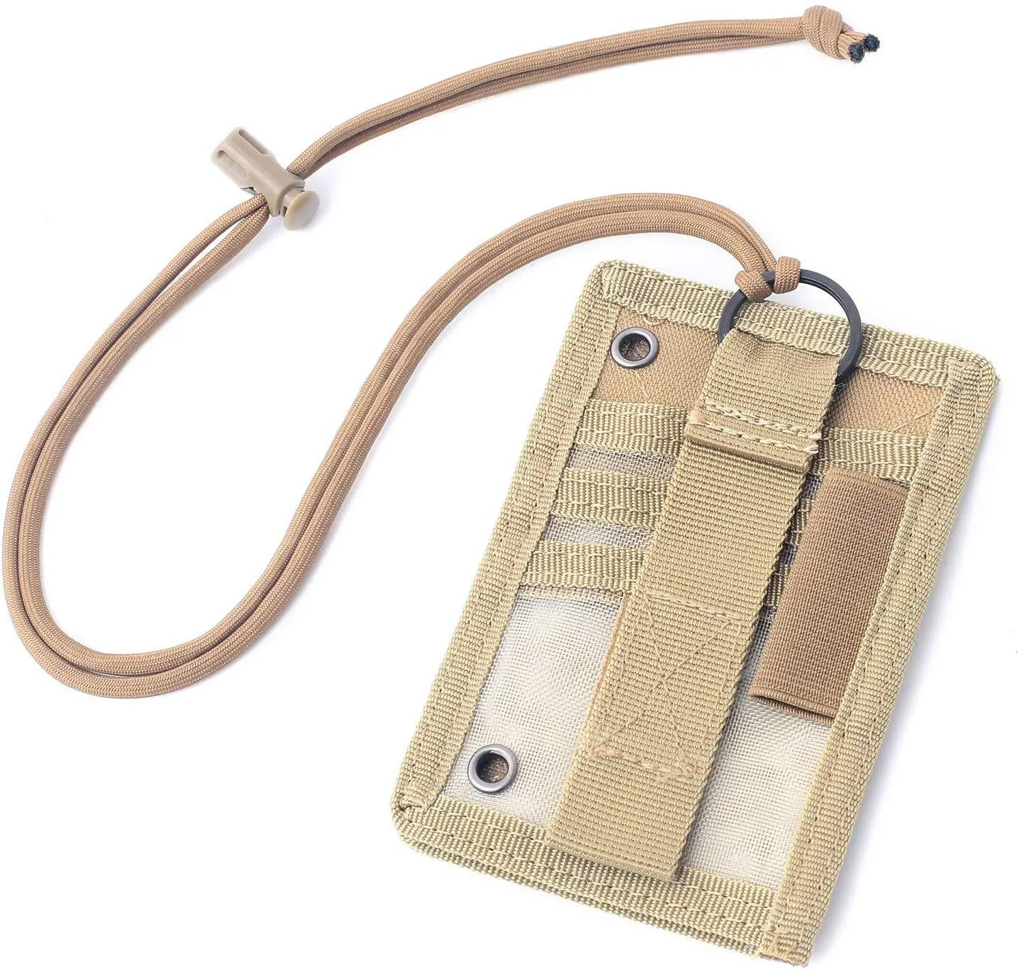 Porta identificación táctico MOLLE con cordón y porta bolígrafos - imagen 2