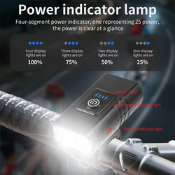 Luz delantera bicicleta LED recargable impermeable portátil para ruta