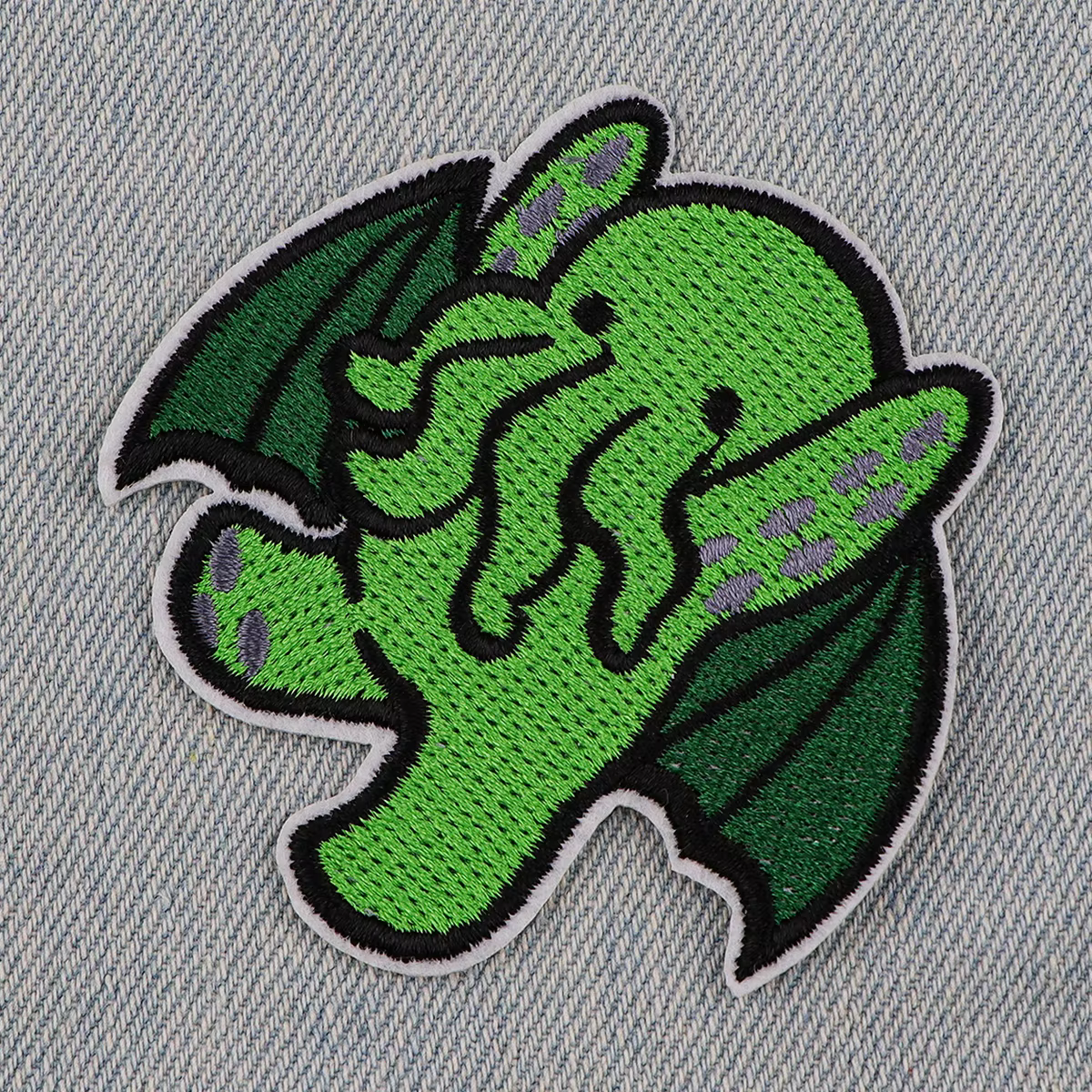 Parche bordado elefante verde – Velcro táctico termoadhesivo - imagen 5
