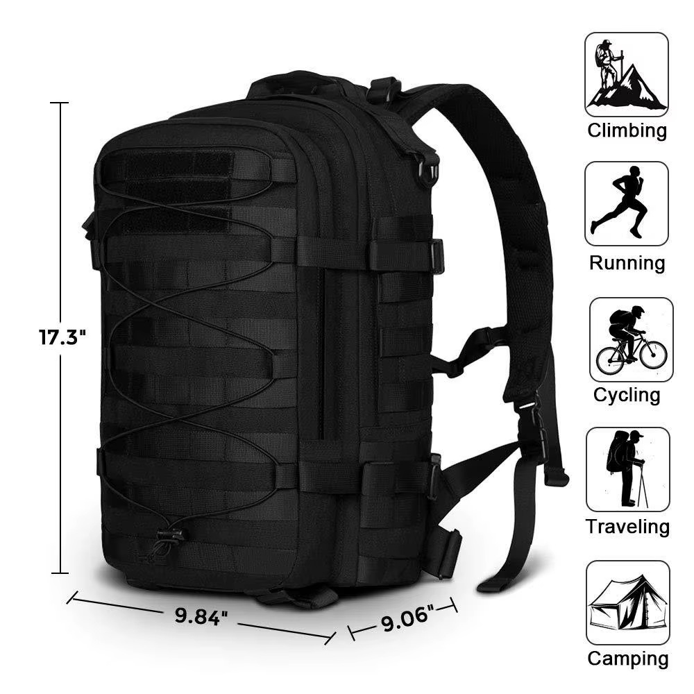Detalle del sistema de correas y cierre de la mochila