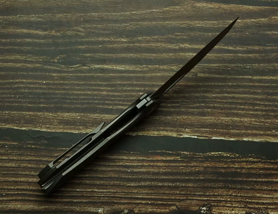 Cuchillo plegable táctico EDC de titanio con rodamientos de cerámica - imagen 2