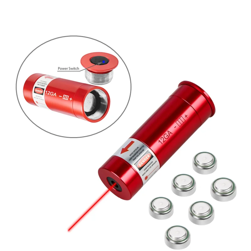 Colimador láser rojo para escopeta con interruptor ON/OFF y pilas