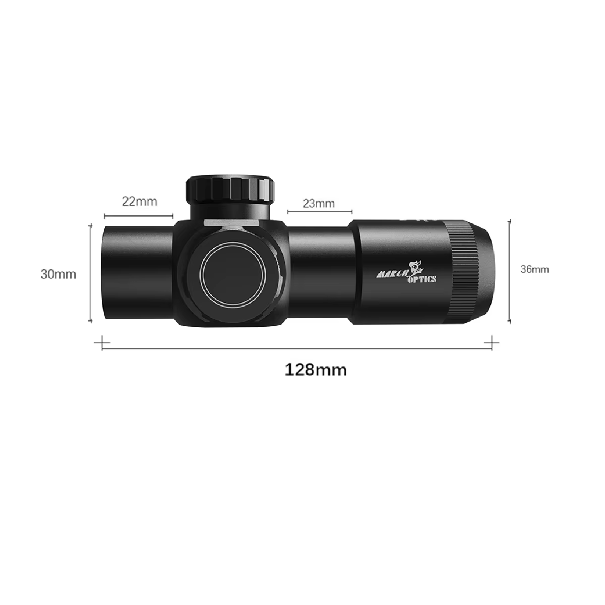 Mira telescópica táctica HT 3X28IR IR ajustable para airsoft y tiro - imagen 2