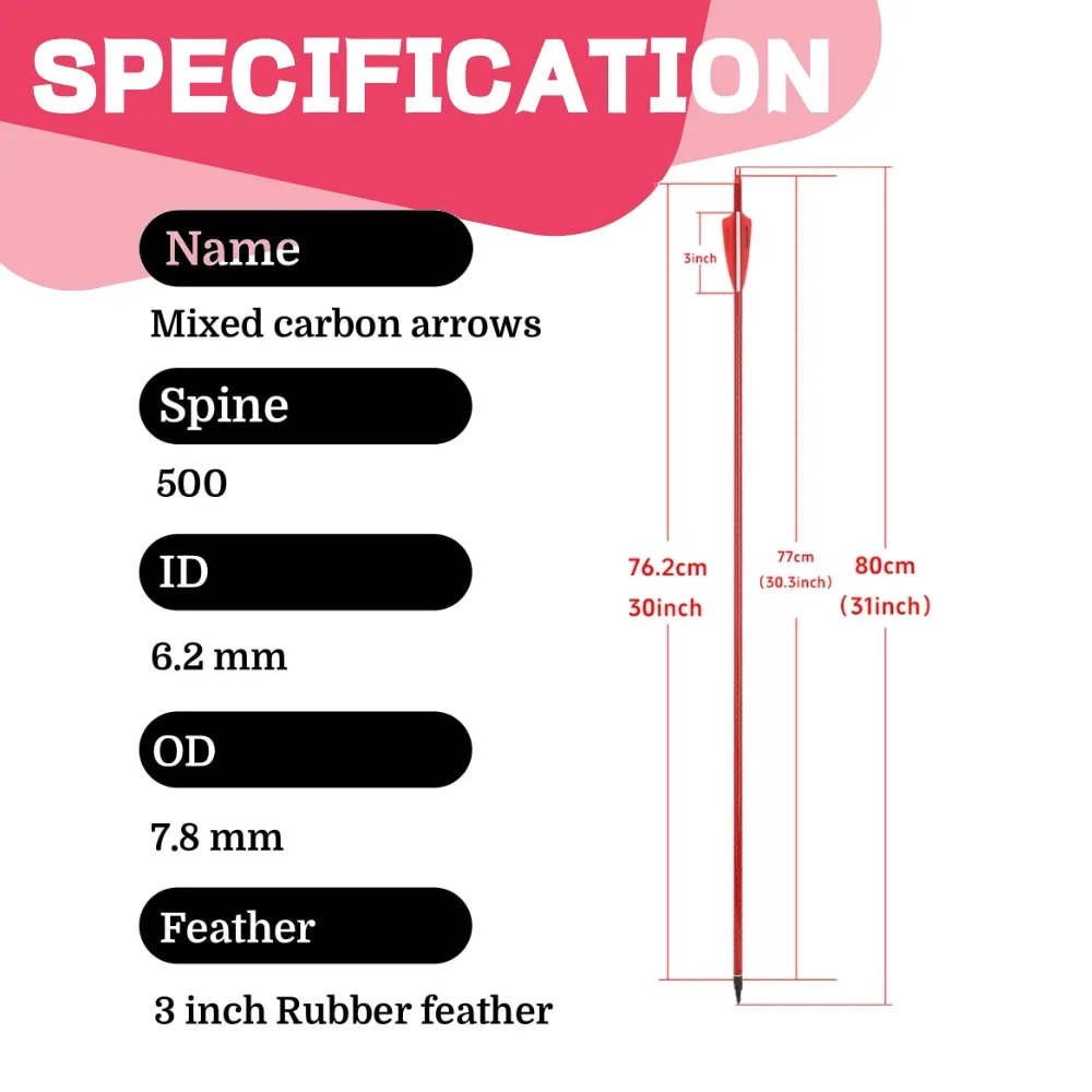 Flechas de carbono para arquería con punta de flecha - imagen 5