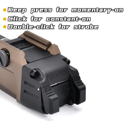Linterna táctica WADSN para pistola con luz estroboscópica y Picatinny