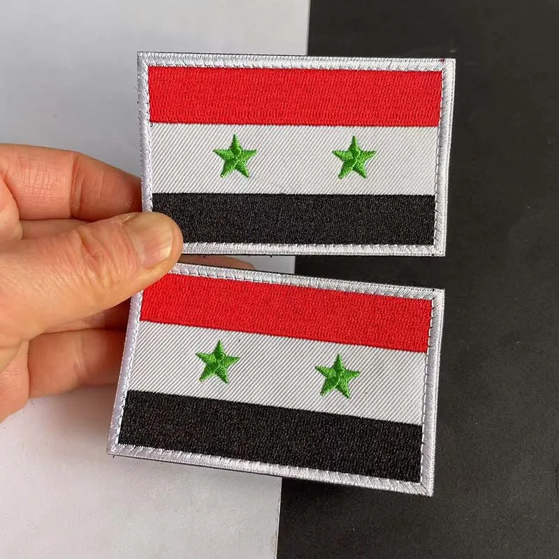 Parche militar bordado bandera siria para ropa, brazalete y gorra - imagen 2