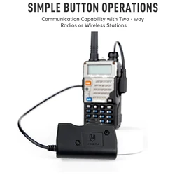 YHKEMA E70 Auriculares comunicación táctica con micrófono y PTT