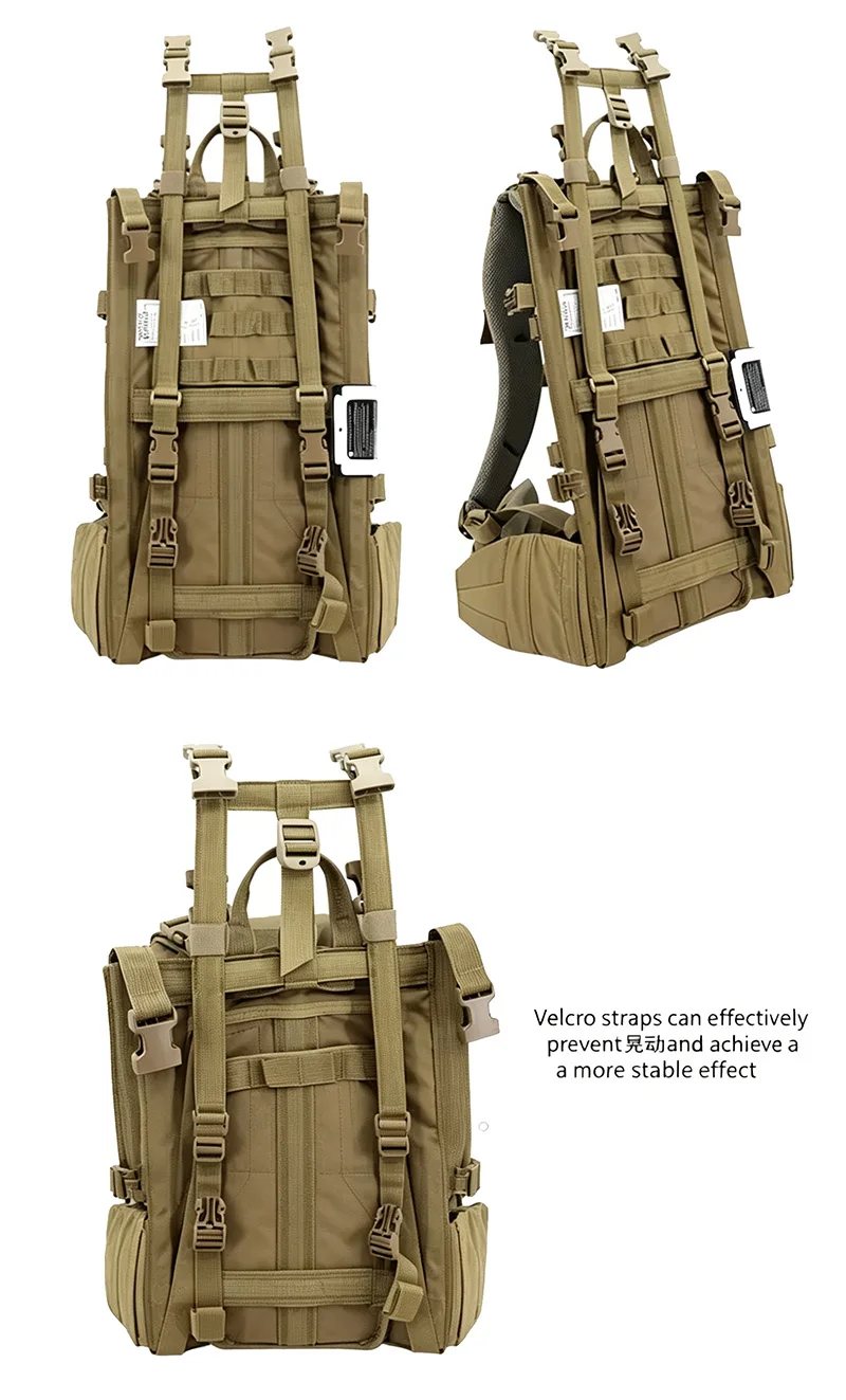 Mochila táctica exterior con marco soporte espalda fibra de carbono