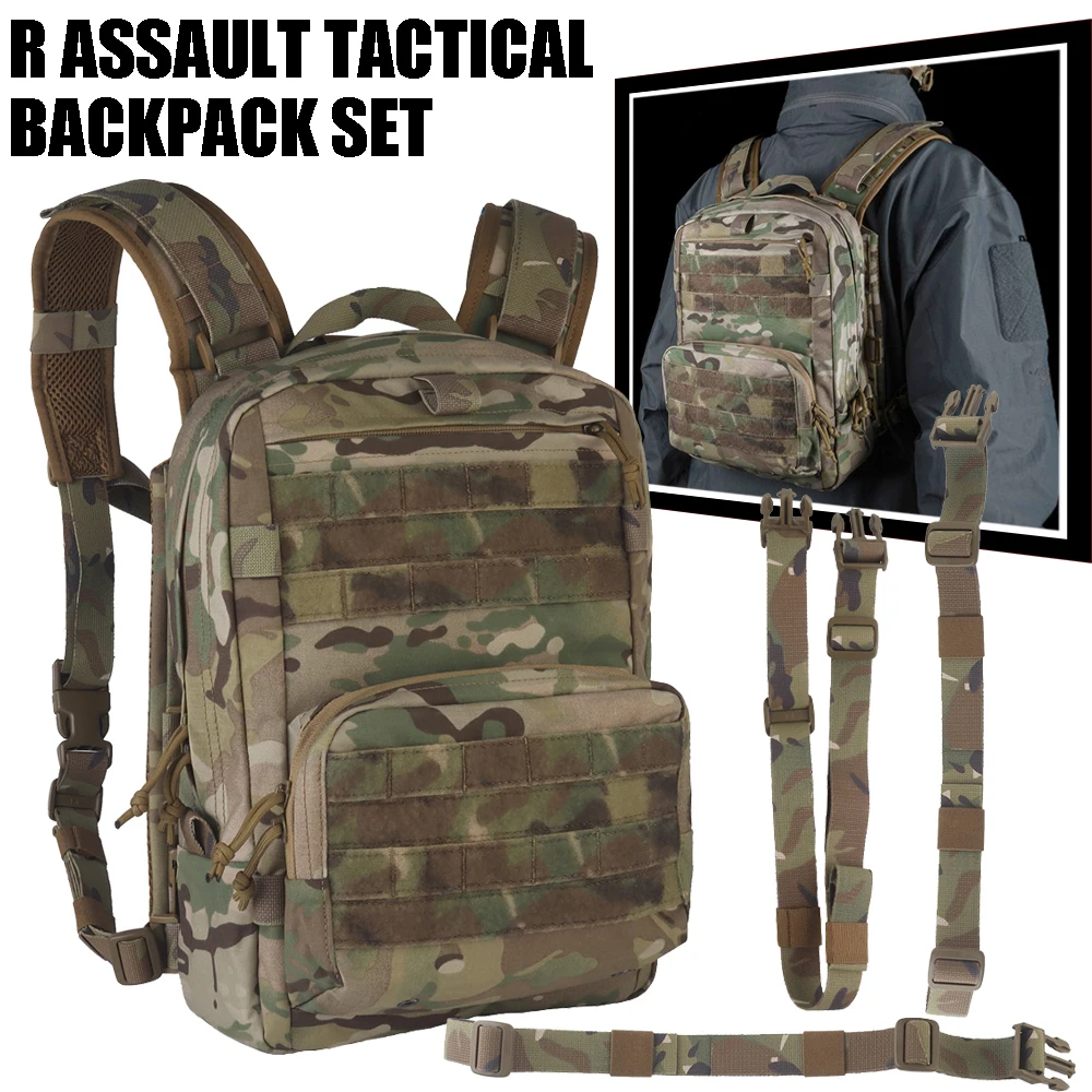 R Mochila táctica de asalto con placas protectoras MOLLE - imagen 2