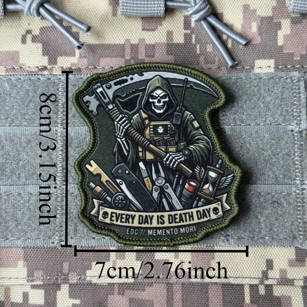 Parche táctico Grim Reaper memento mori – Coser o pegar en ropa y mochila - imagen 3