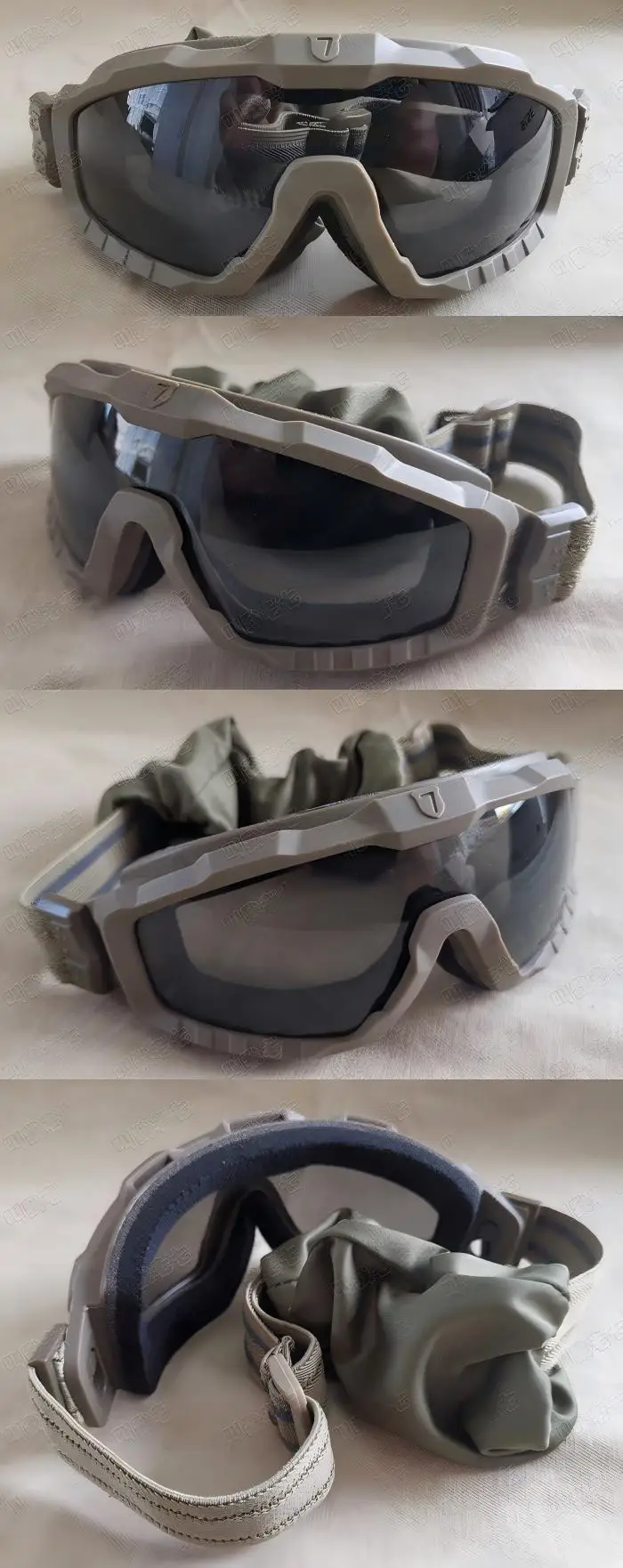 Gafas de motociclismo antiviento con tres lentes