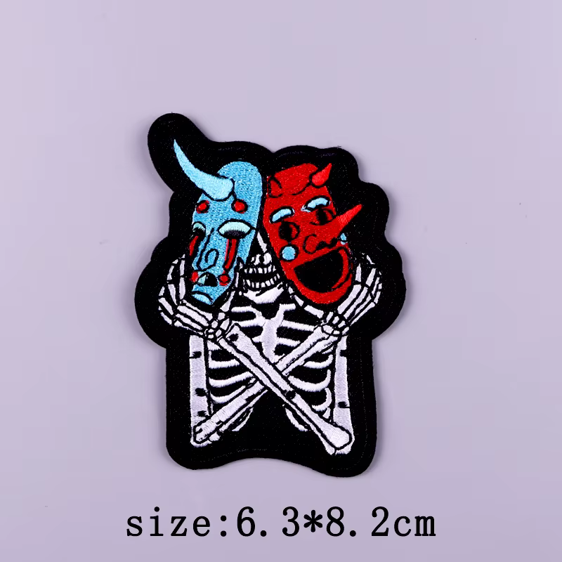 Parche táctico calavera punk termoadhesivo - imagen 2