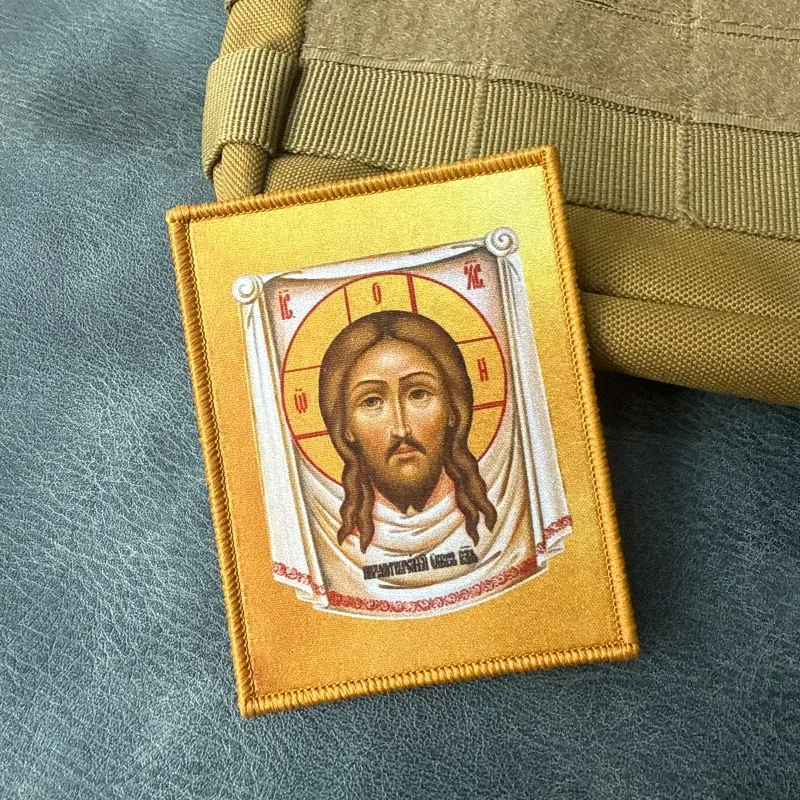 Parche táctico religioso Jesucristo velcro gancho y bucle para chalecos - imagen 2
