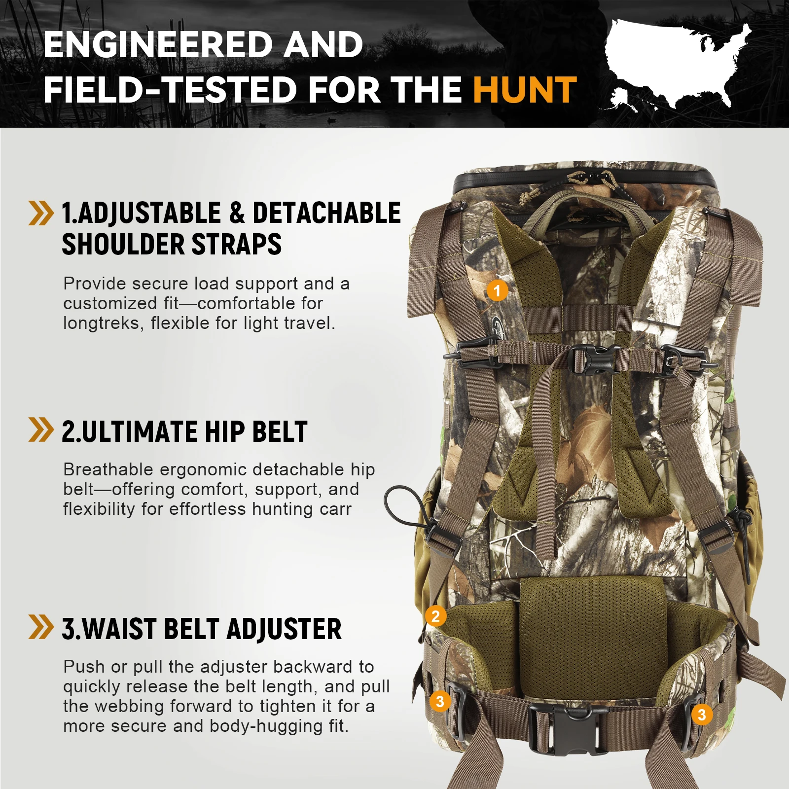 Mochila Táctica VOTAGOO 30L Cordura – Caza y Senderismo - imagen 3