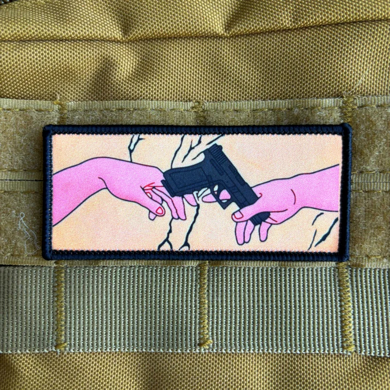 Genesis Parche Táctico Pistola Dios y Adam – Insignia Moral Velcro - imagen 5