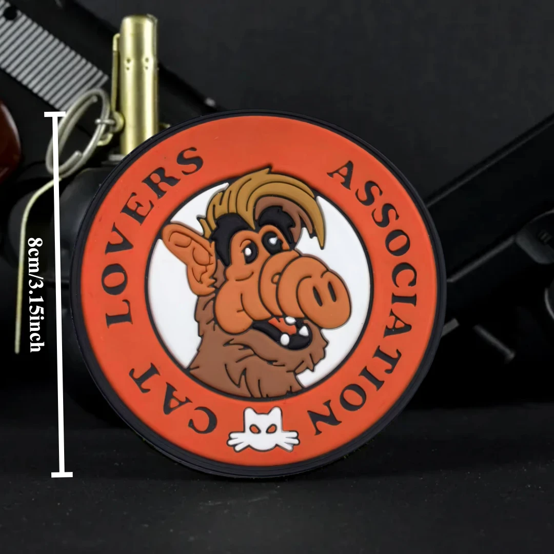 Parche táctico gato PVC – insignia moral con velcro para mochila